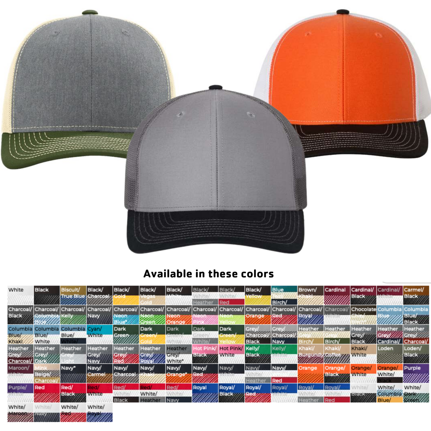 Embroidered 112 Snap Back Hats - Spirit Wear Example