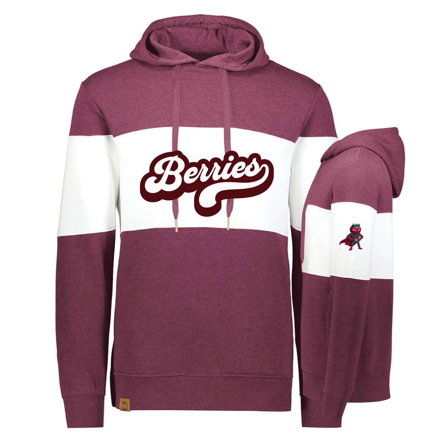 All American Color Block Hoodie - Cranberry Berries
