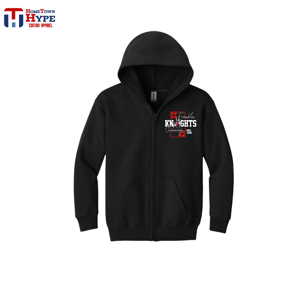 Full Zip Hoodie - Franklin Knights Swimming
