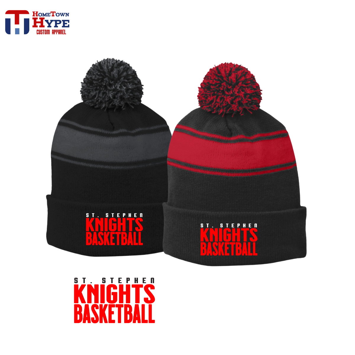 Pom Pom Beanie - St Stephen Basketball
