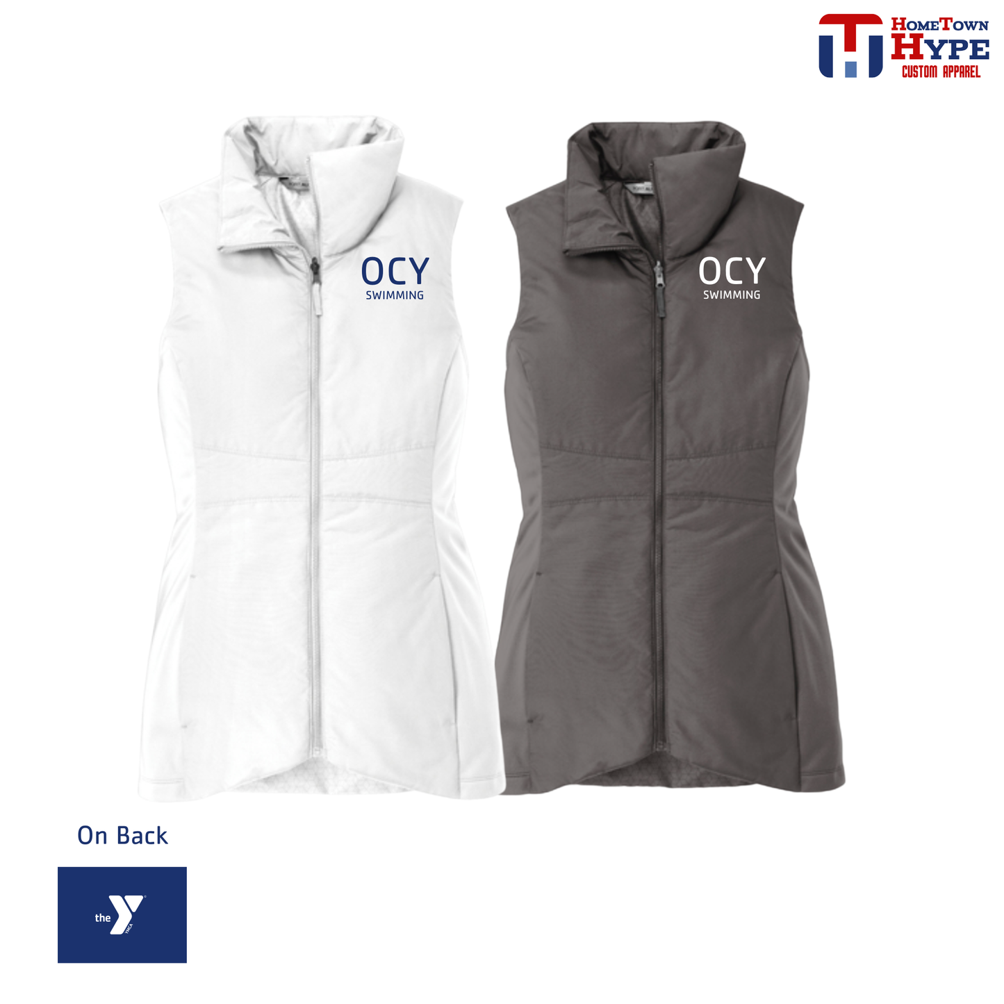 Insulated Embroidered Vest - OCY Swimming