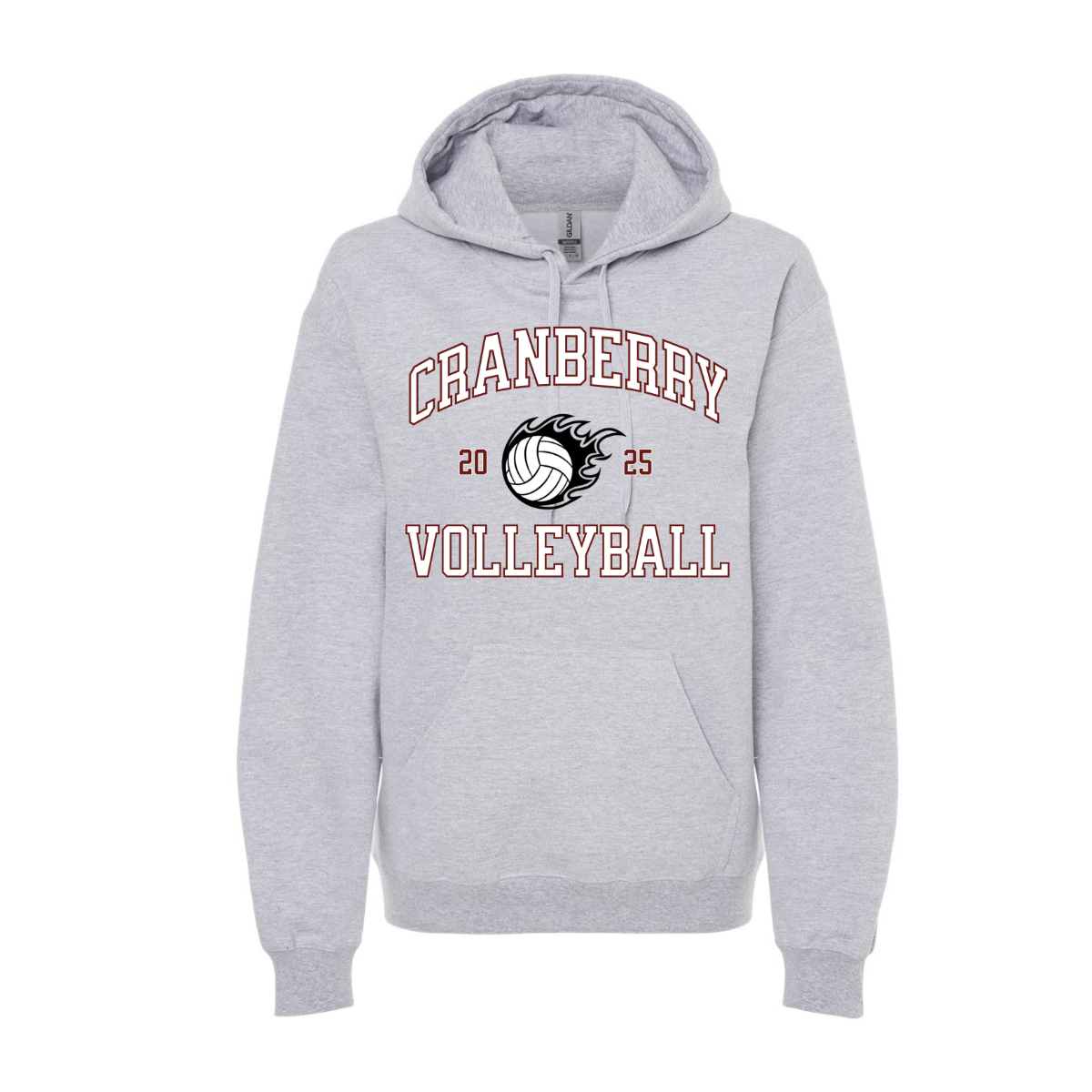 Hoodie - Cranberry Volleyball