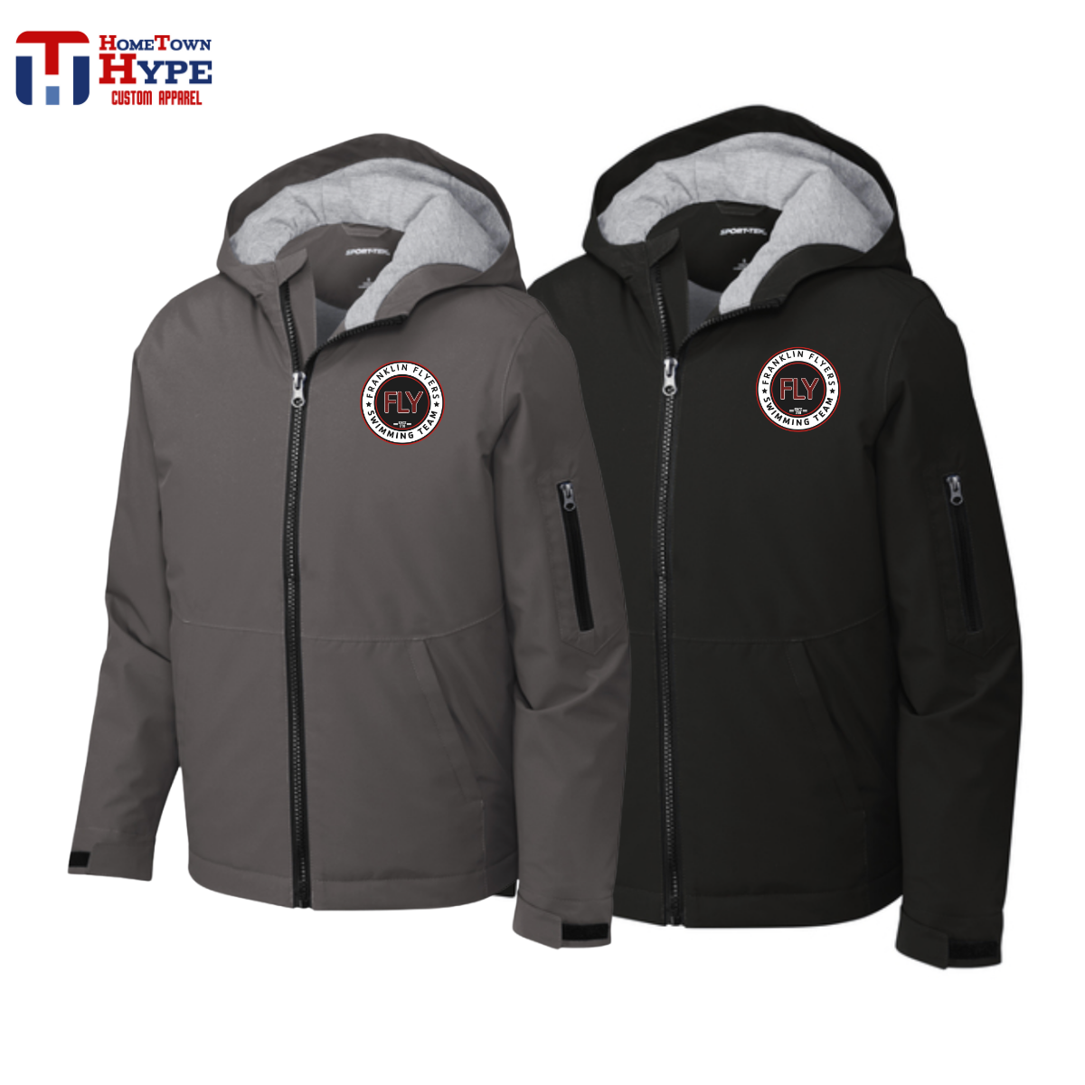 Waterproof Insulated Embroidered Jacket - FLY Swimming