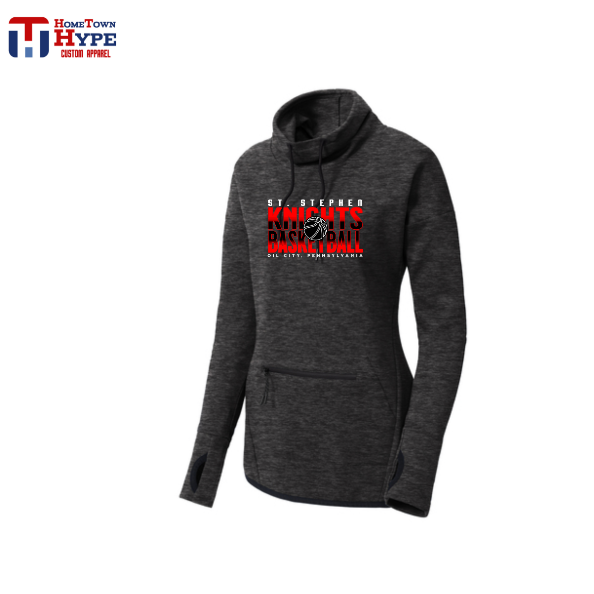 Women's Triumph Cowl Neck Pullover - St Stephen Basketball