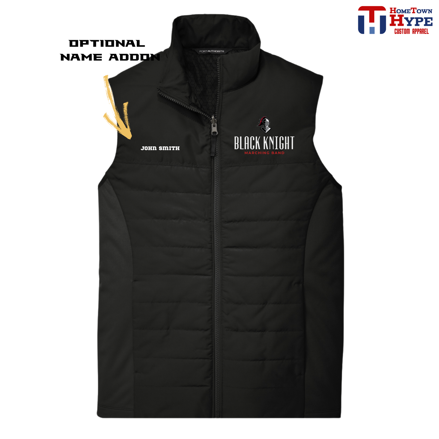 Insulated Embroidered Vest - Black Knight Marching Band 2025