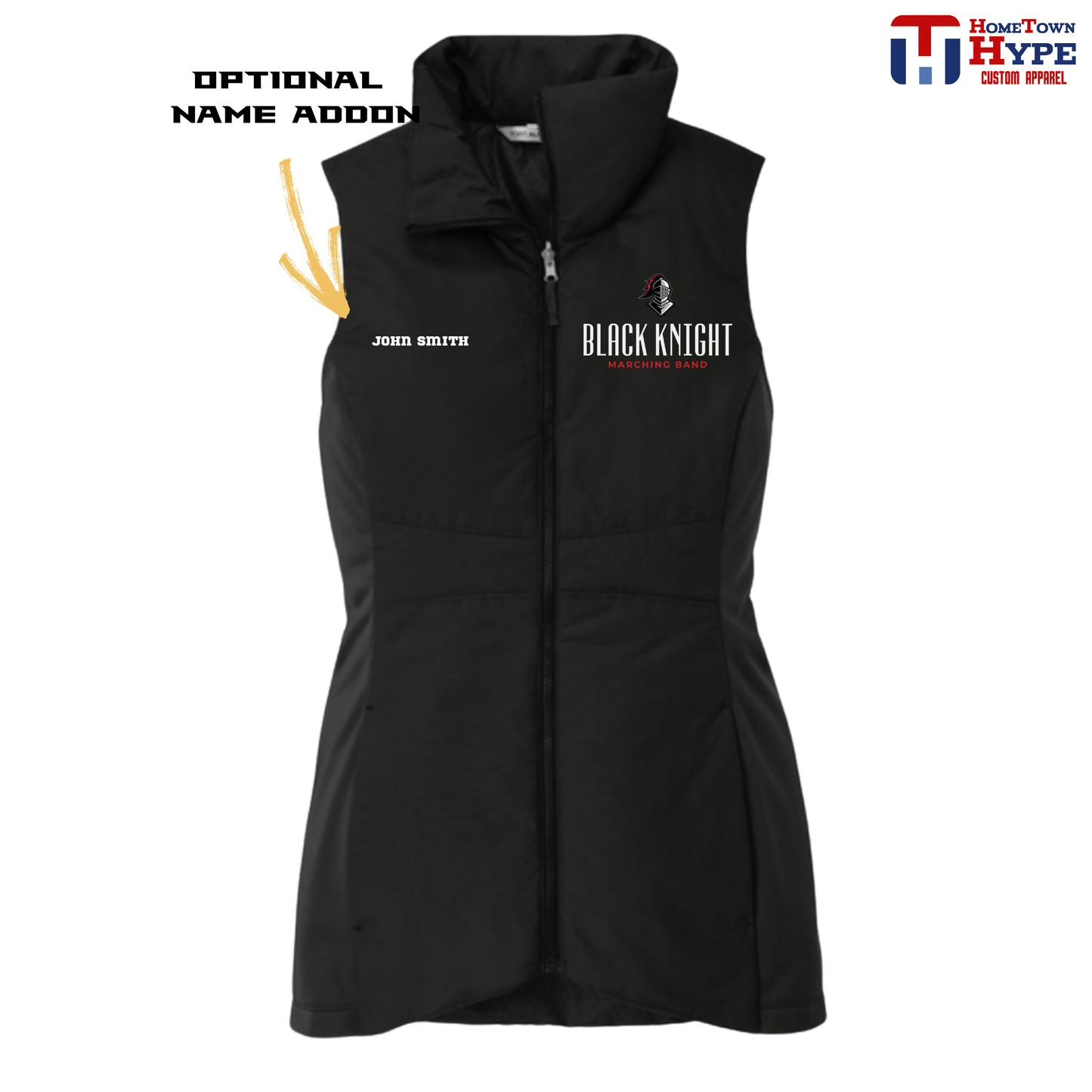 Women's Insulated Embroidered Vest - Black Knight Marching Band 2025