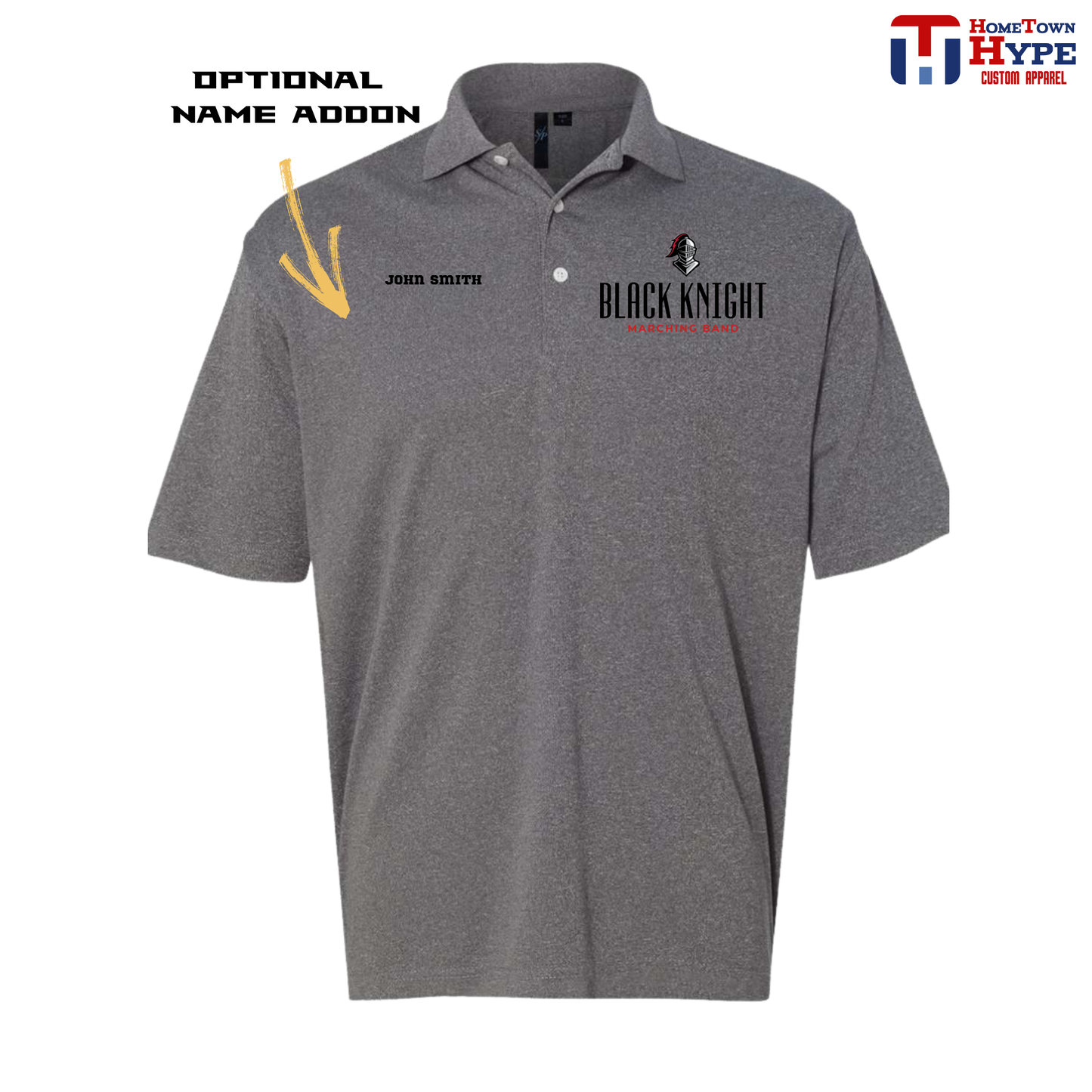 Embroidered Polymesh Polo - Black Knight Marching Band 2025