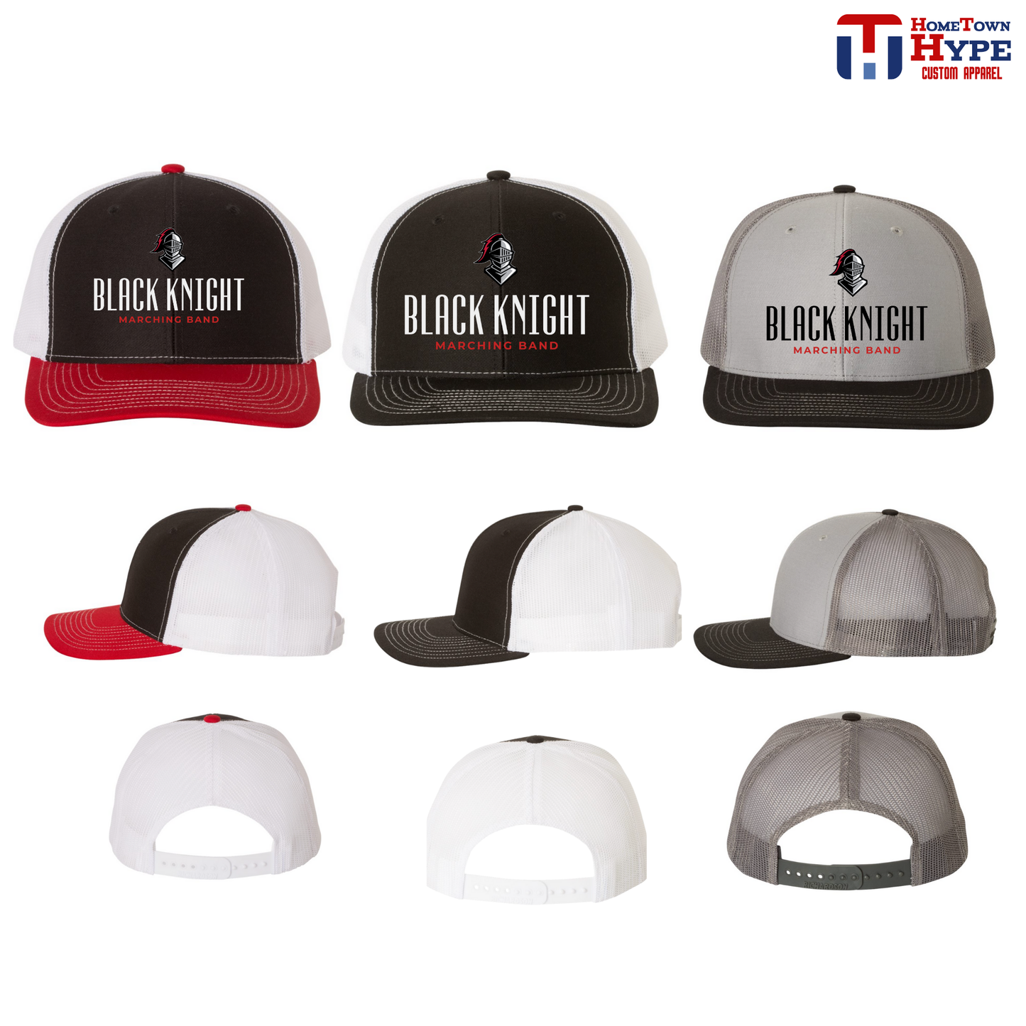 Snapback Trucker Hats - Black Knight Marching Band 2025
