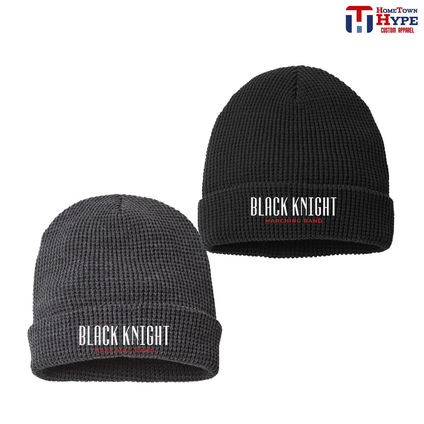 Embroidered Waffle Beanies - Black Knight Marching Band 2025