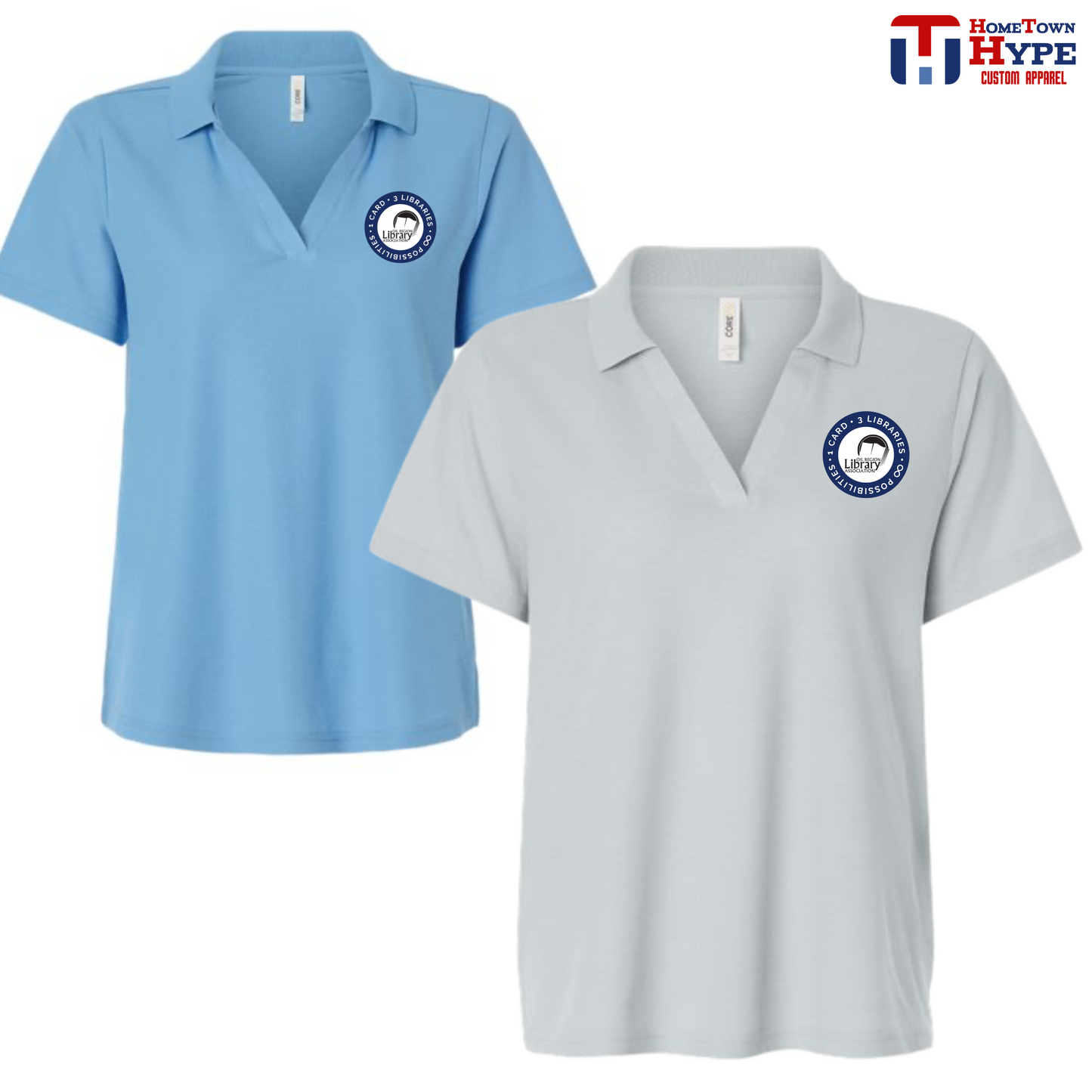 Womens Embroidered Polo: Oil Region Library Association