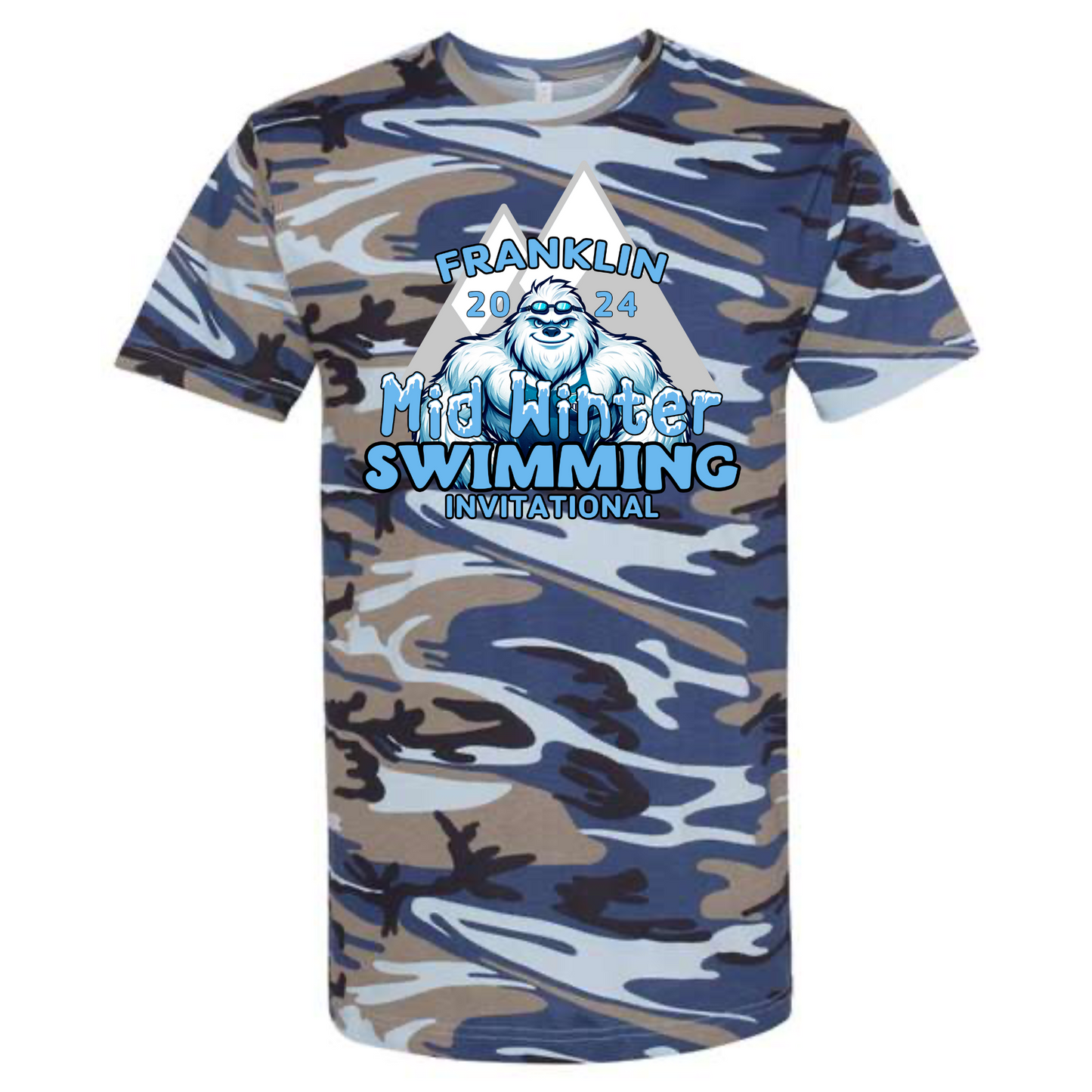Camo T-Shirts - Mid-Winter Swimming Invitational