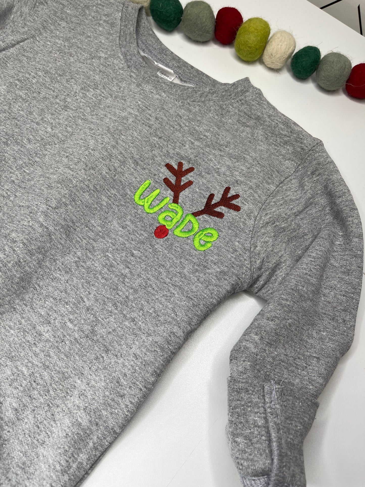 Reindeer Embroidered Crewneck Sweatshirt
