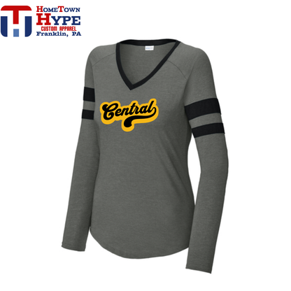 Women's Long Sleeve V-Neck Tee - Central Elementary