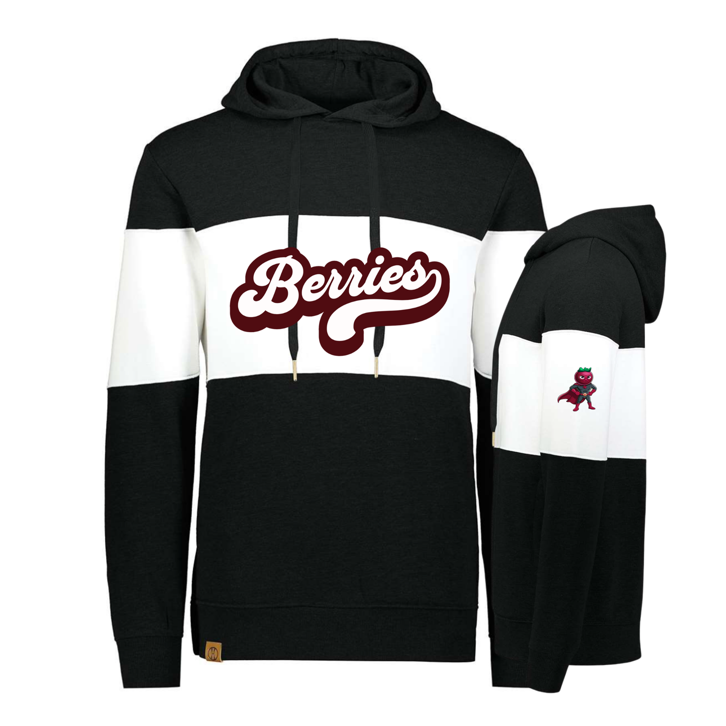 All American Color Block Hoodie - Cranberry Berries