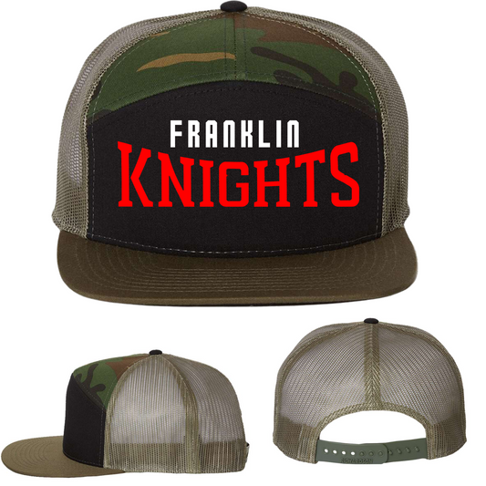 Embroidered 7 Panel Snapback Hats Basketball - Franklin Cheer