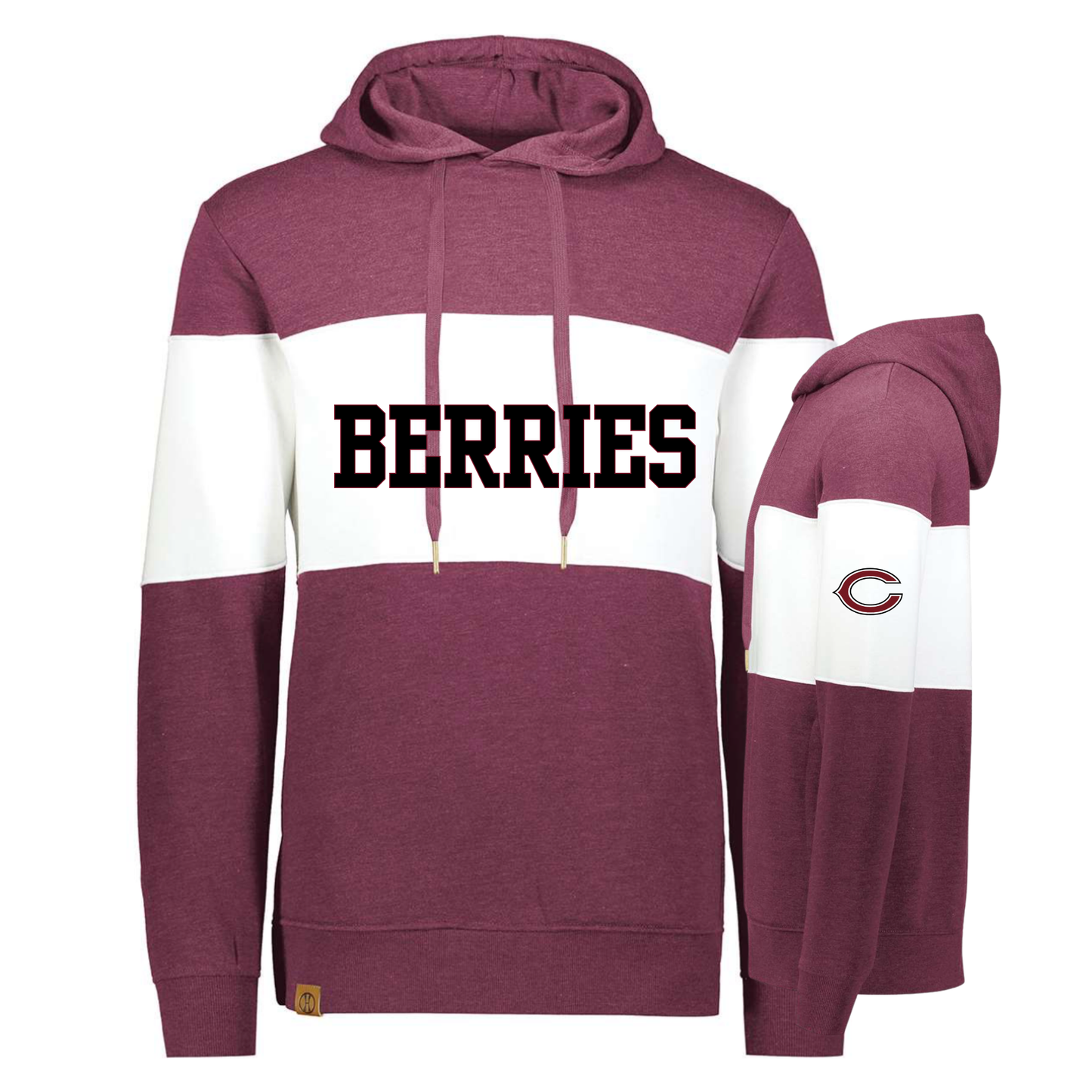 All American Color Block Hoodie - Cranberry Berries