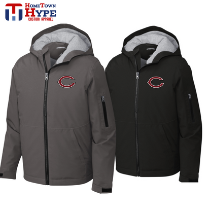 Waterproof Insulated Emnroidered Jacket - Cranberry Berries