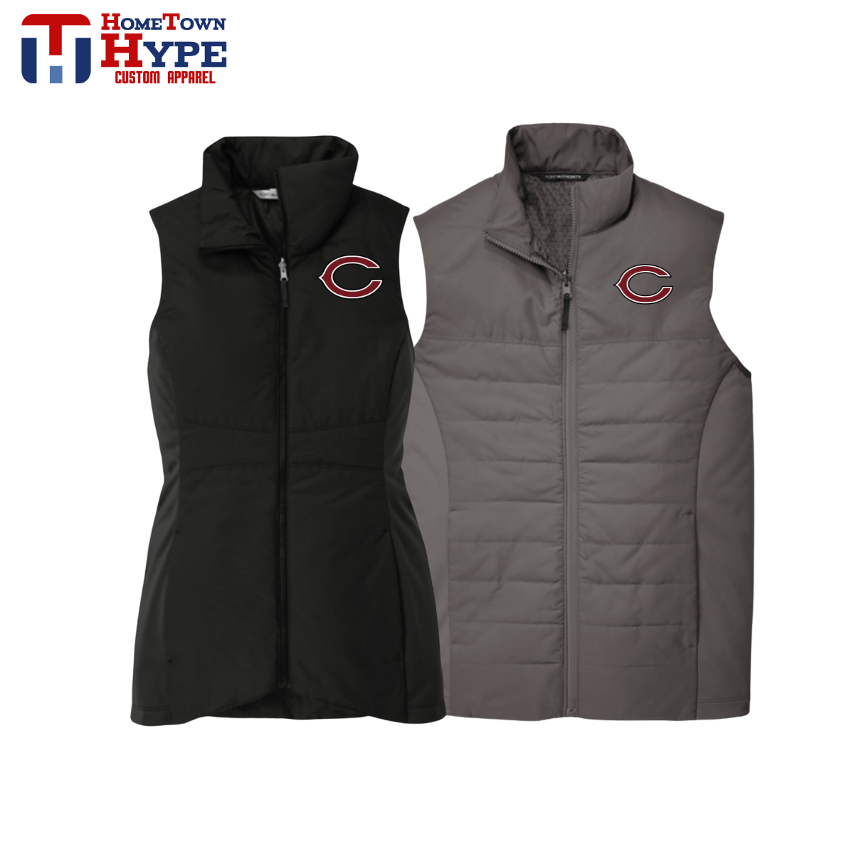 Insulated Embroidered Vest - Cranberry Berries