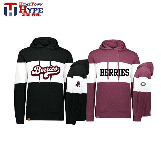 All American Color Block Hoodie - Cranberry Berries