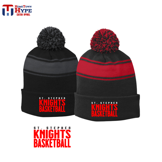 Pom Pom Beanie - St Stephen Basketball