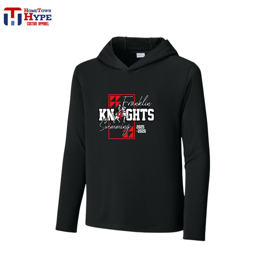 Long Sleeve Hoodie - Franklin Knights Swimming