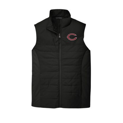 Insulated Embroidered Vest - Cranberry Berries