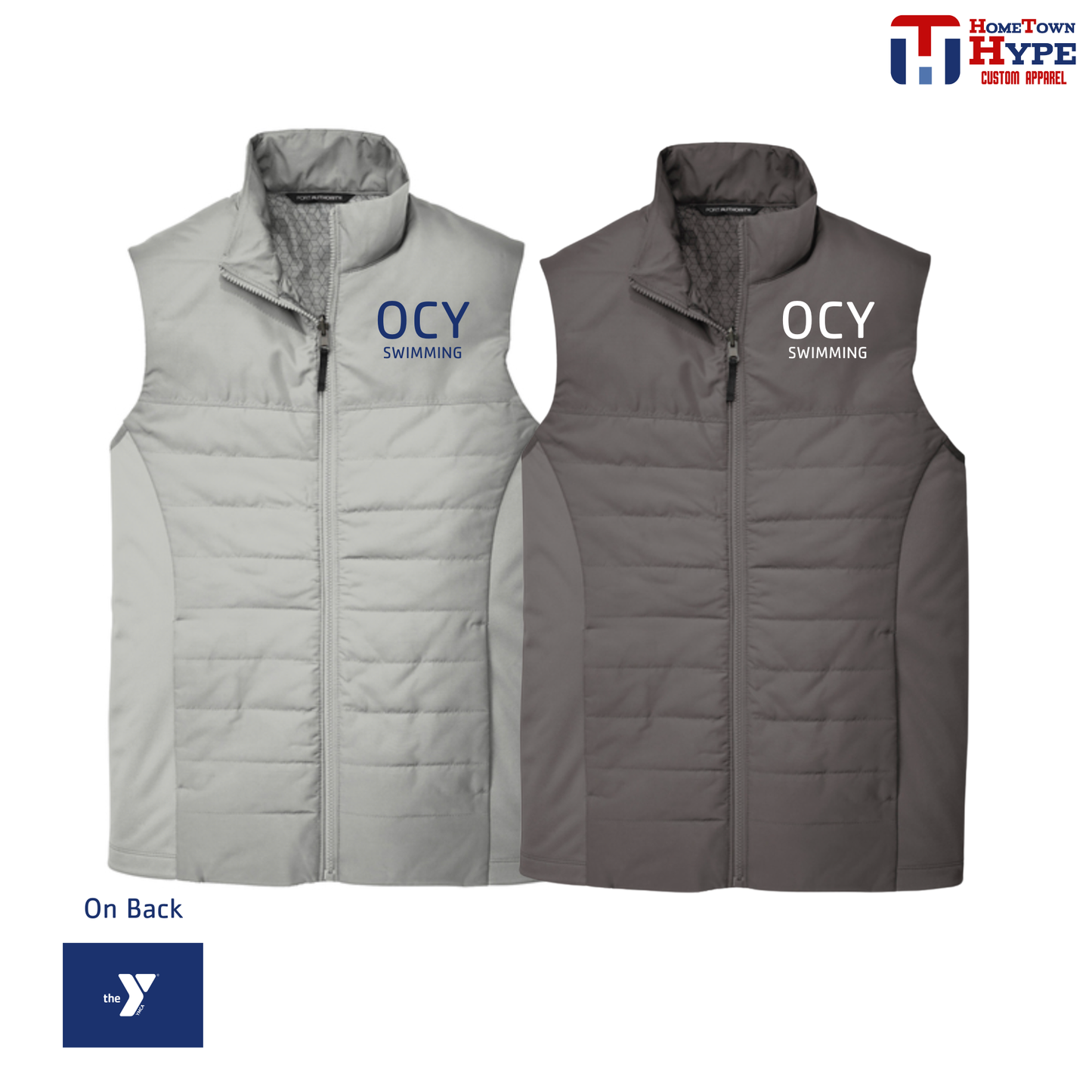 Insulated Embroidered Vest - OCY Swimming