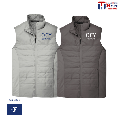 Insulated Embroidered Vest - OCY Swimming