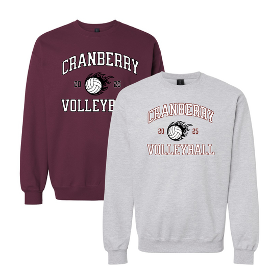 Crewneck Sweatshirt - Cranberry Volleyball