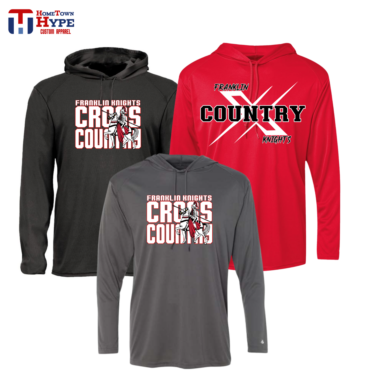 Hooded Long Sleeve Tee (dri-fit) - Franklin XC