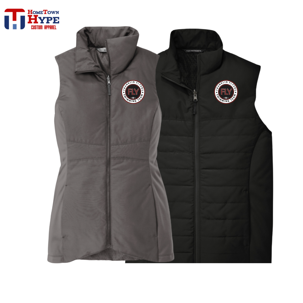 Insulated Embroidered Vest - FLY Swimming
