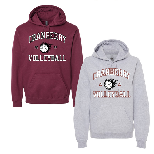 Hoodie - Cranberry Volleyball