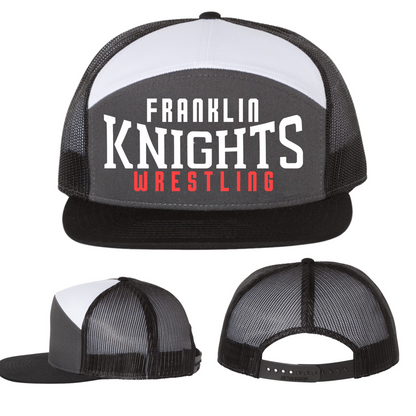 Embroidered 7 Panel Snapback Hats - Franklin Wrestling 2023