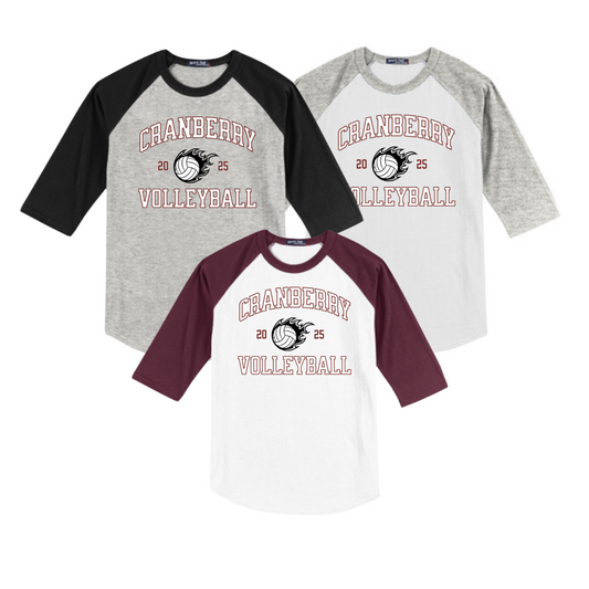Colorblock Raglan Jersey -  Cranberry Volleyball