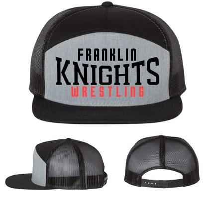 Embroidered 7 Panel Snapback Hats - Franklin Wrestling 2023