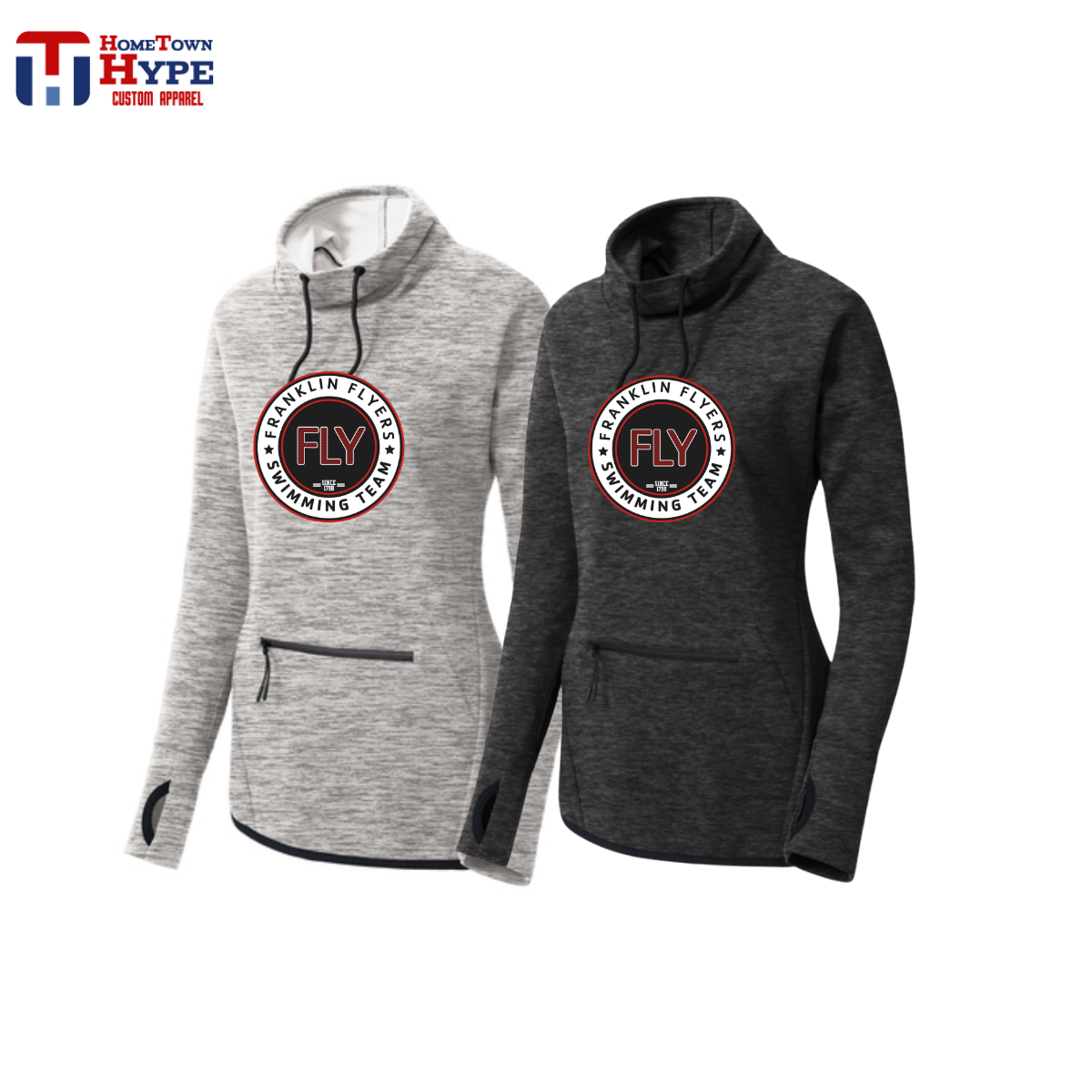 Women's Triumph Cowl Neck Pullover - FLY Swimming