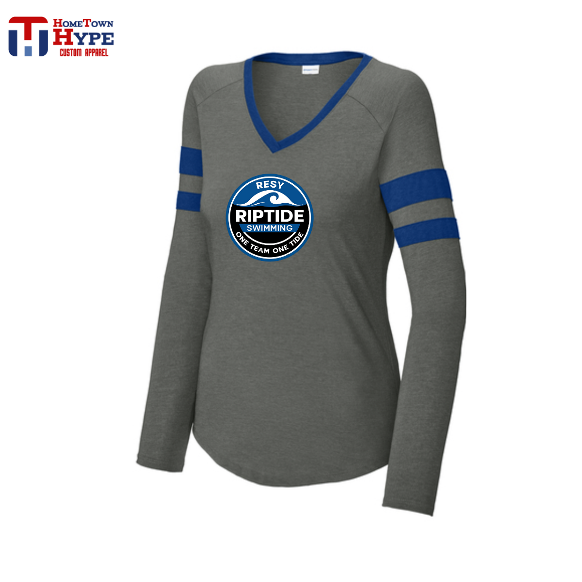 Women's Long Sleeve V-Neck Tee - RESY Swimming