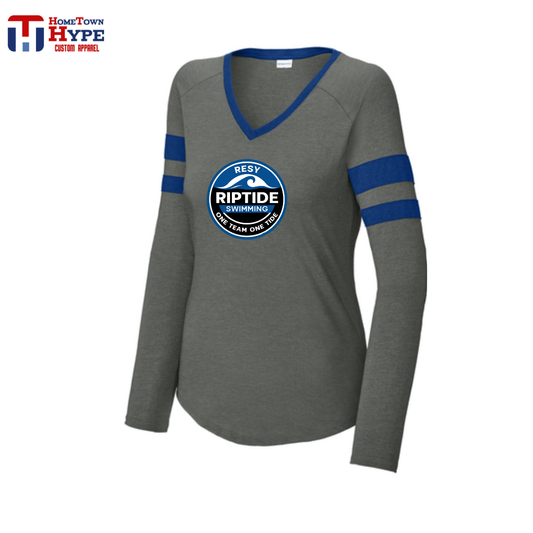 Women's Long Sleeve V-Neck Tee - RESY Swimming
