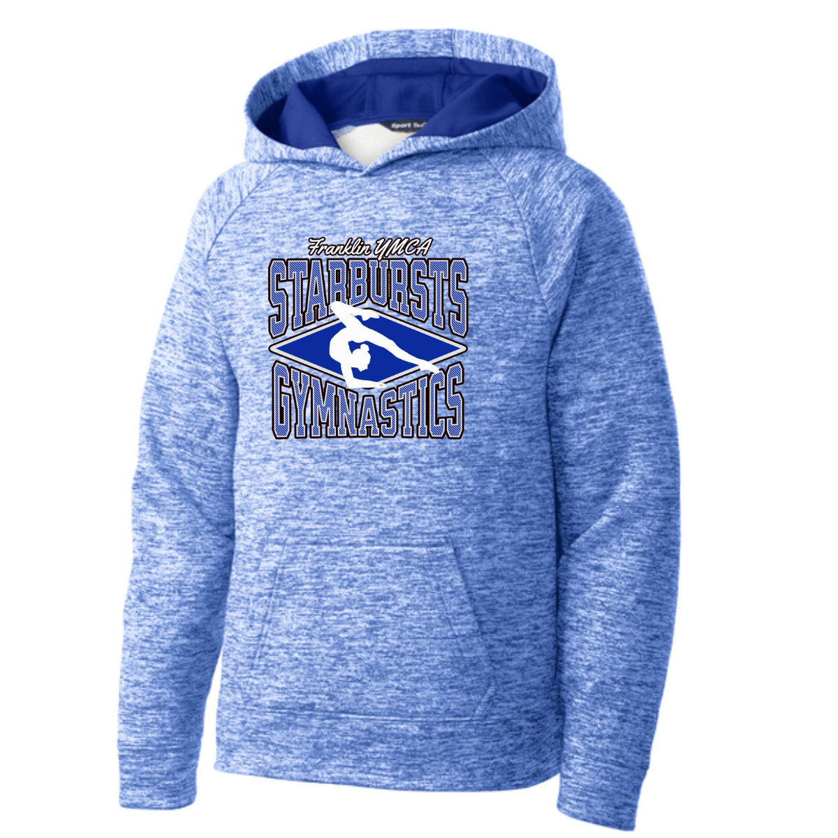 Youth Electric Heather Fleece Hooded Pullover - Franklin Starbursts