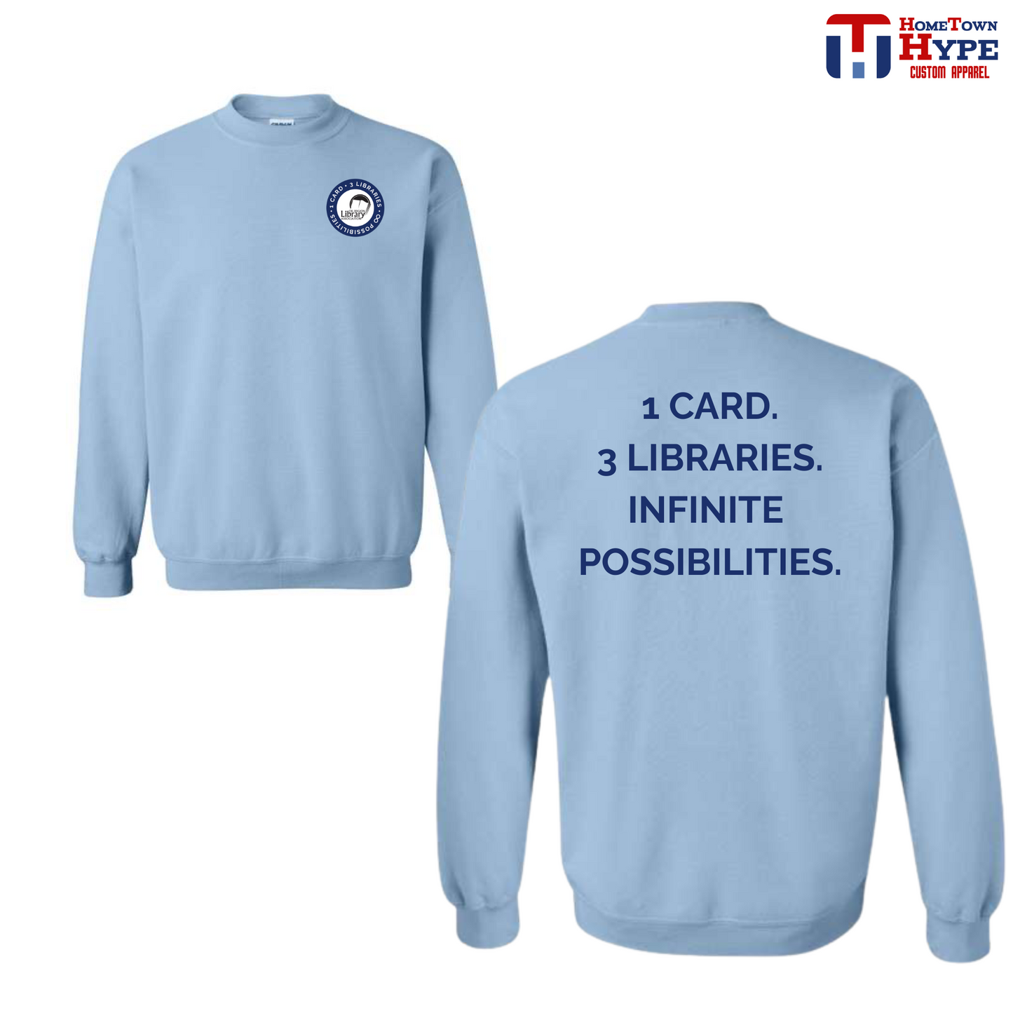 Crewneck Sweatshirt Blue - Oil Region Library Association