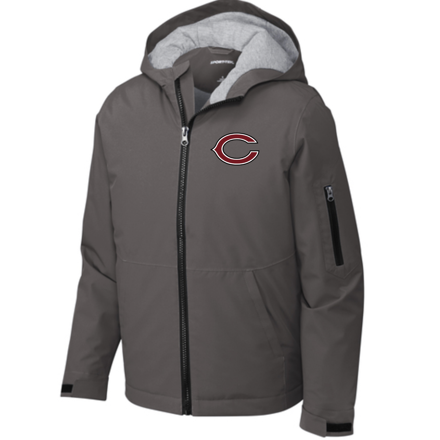 Waterproof Insulated Emnroidered Jacket - Cranberry Berries