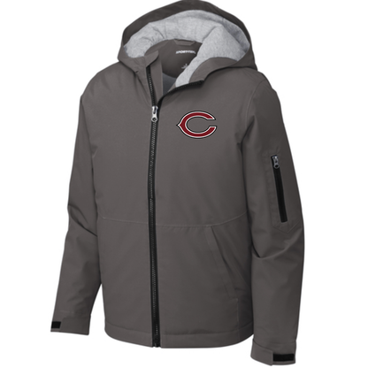 Waterproof Insulated Emnroidered Jacket - Cranberry Berries