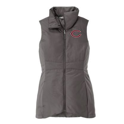 Insulated Embroidered Vest - Cranberry Berries