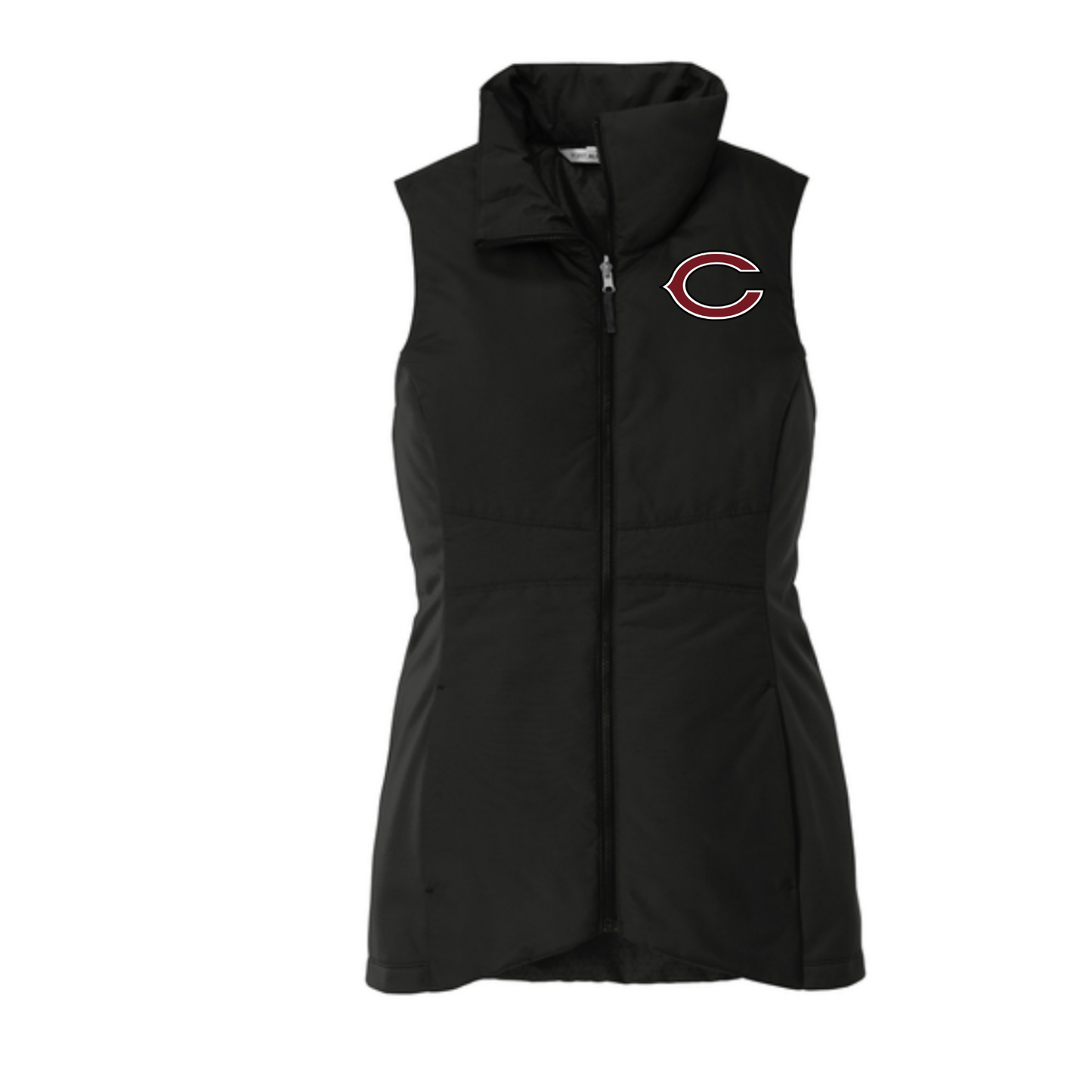 Insulated Embroidered Vest - Cranberry Berries