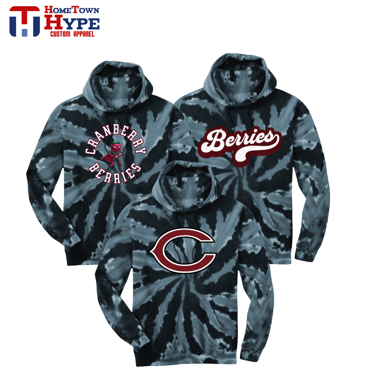 Tie-Dye Hoodie - Cranberry Berries