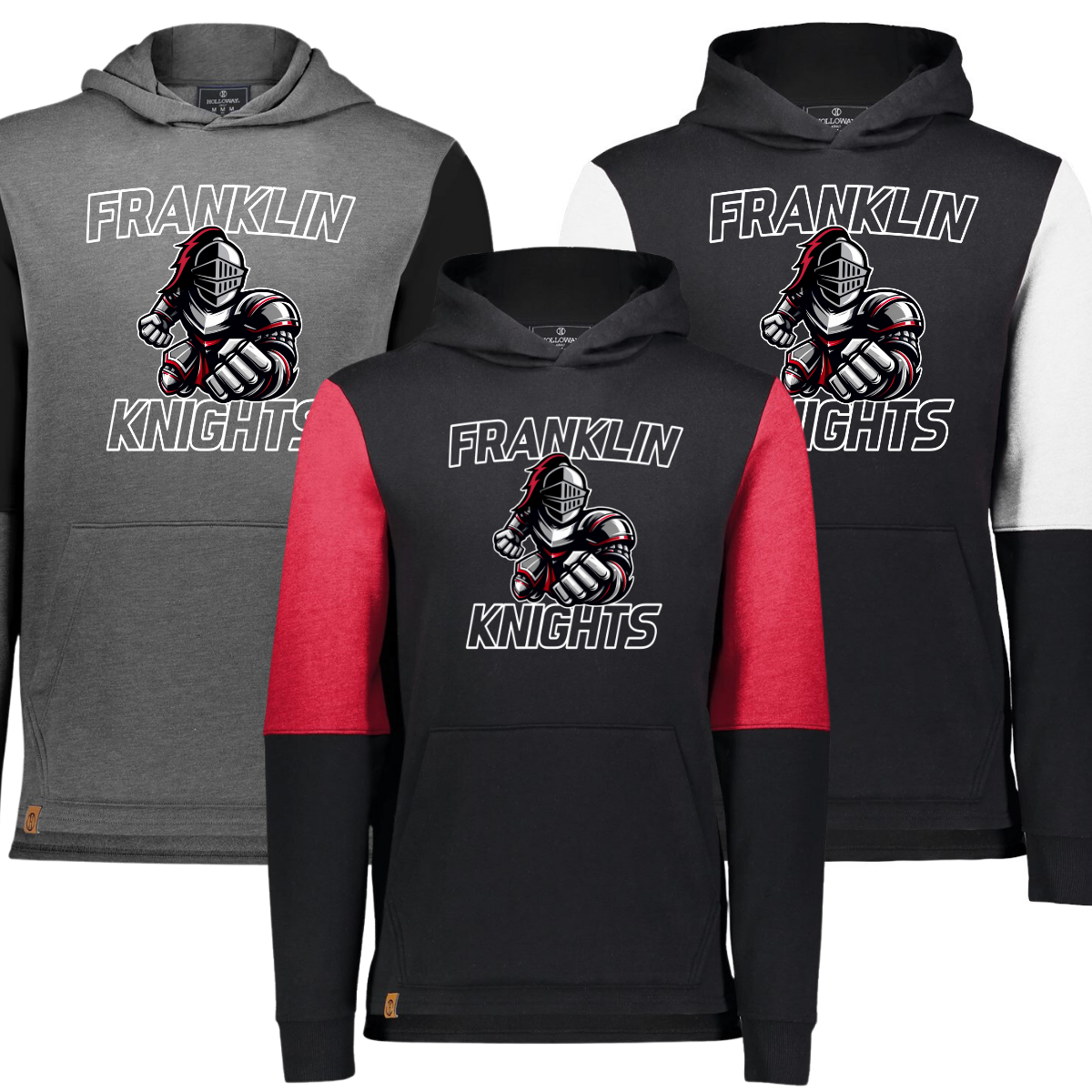 Premium Color Block Hoodie - Charging Knights