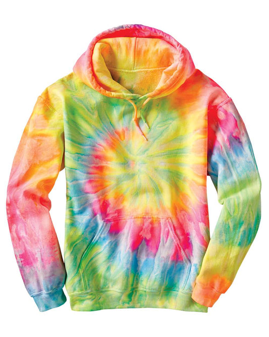 Hoodie - Spiral Tie- Dye Day Glo