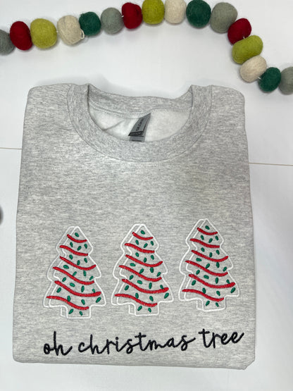 Oh Christmas Tree Embroidered Crewneck Sweatshirt