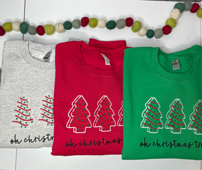 Oh Christmas Tree Embroidered Crewneck Sweatshirt