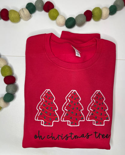 Oh Christmas Tree Embroidered Crewneck Sweatshirt